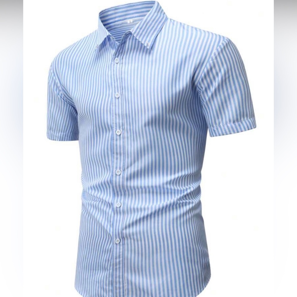 New Men's Blue Striped Shirt size M